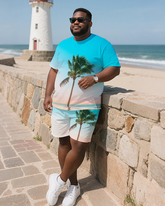 Tropical Art  Men's Plus Size T-Shirt & Shorts Suit